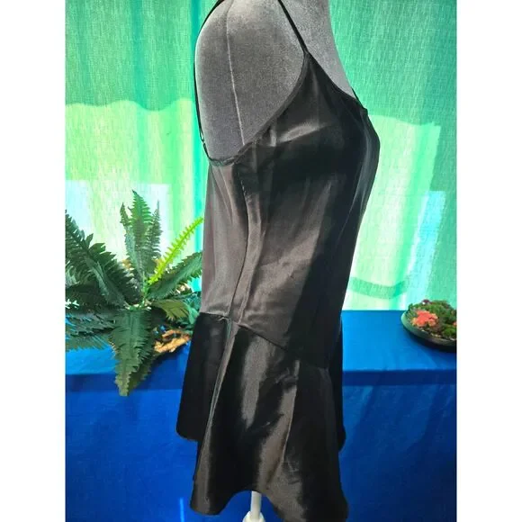Vintage Victoria's Secret Black Satin Camisole Nightgown Size M - Picture 2 of 8